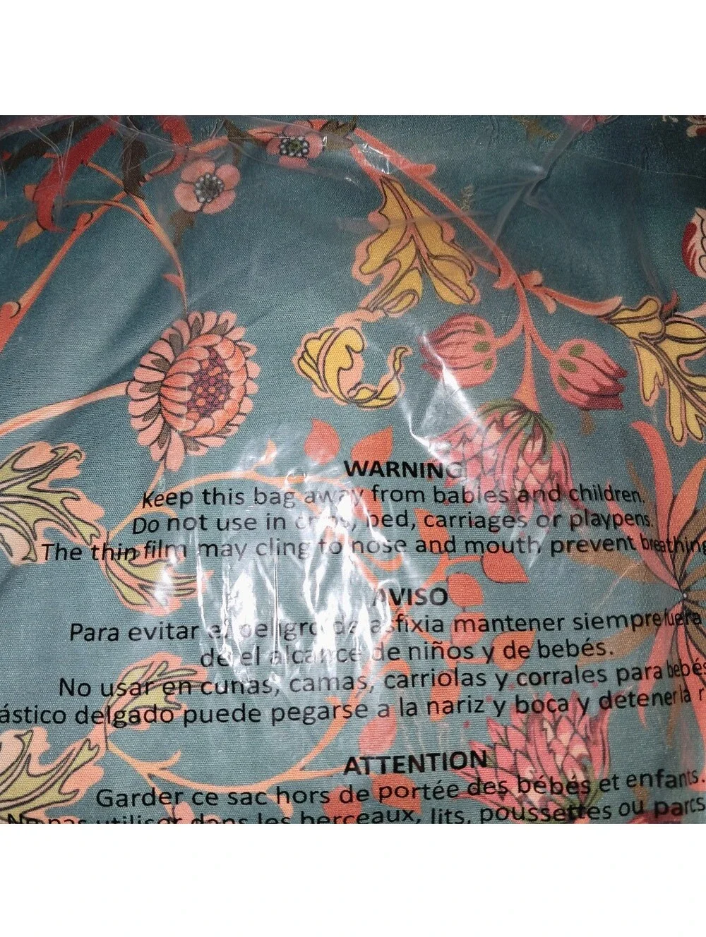 VougeMarket NWT 3pc Twin XL Duvet Cover & Pillow Case Set In Boho Floral Teal